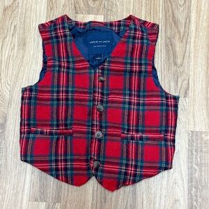 Janie And Jack Boys Plaid Wool Suit Vest